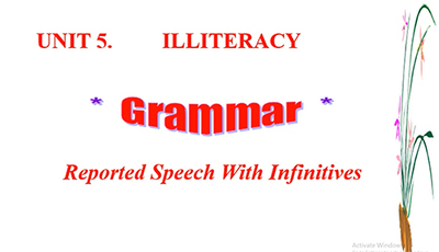 Unit 5: Illiteracy: Language focus, Supplement