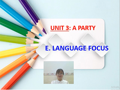 Unit 3: A party: Language focus, Supplement