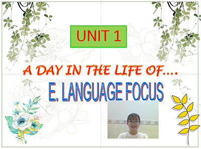 Unit 1: A day in the life of ……: Language focus , Supplement